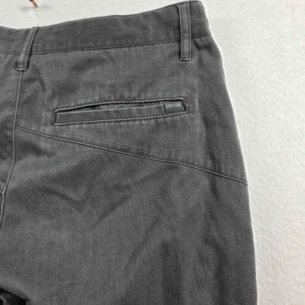Volcom Chino Pants Mens 30 Charcoal Grey‎ Slim Straight Faded Distressed Skater